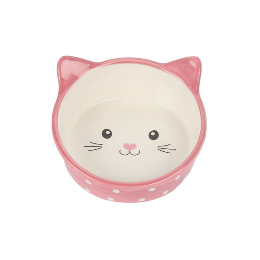 Happy Pet Polka Cat Bowl Pink